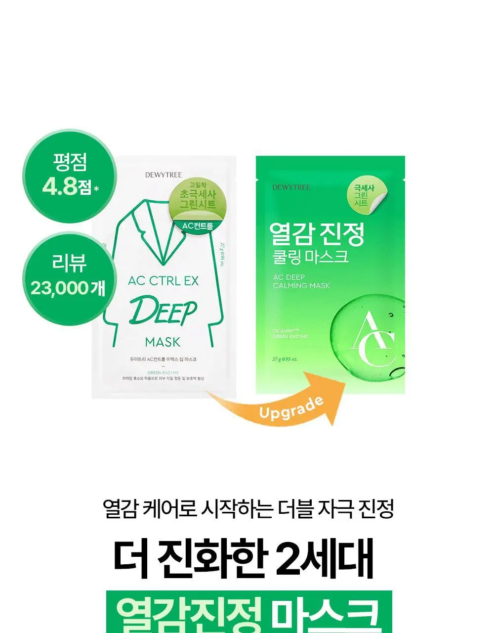 [밀착진정] 듀이트리 AC 딥 진정 마스크 1매 (열감/흔적) 상세페이지 4